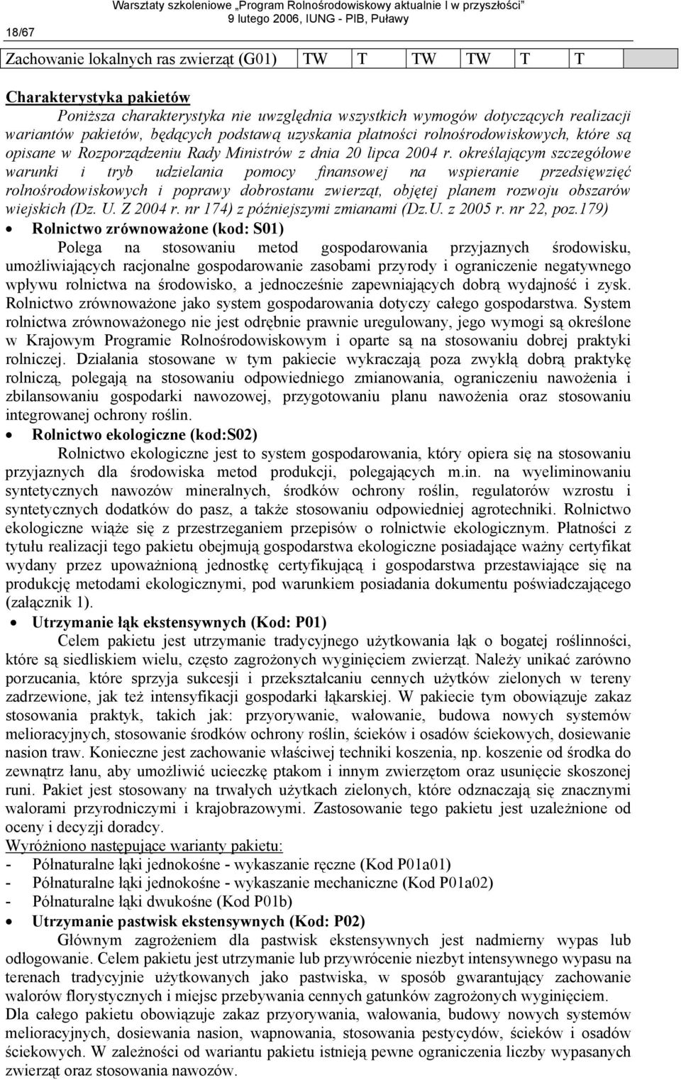 określającym szczegółowe warunki i tryb udzielania pomocy finansowej na wspieranie przedsięwzięć rolnośrodowiskowych i poprawy dobrostanu zwierząt, objętej planem rozwoju obszarów wiejskich (Dz. U.