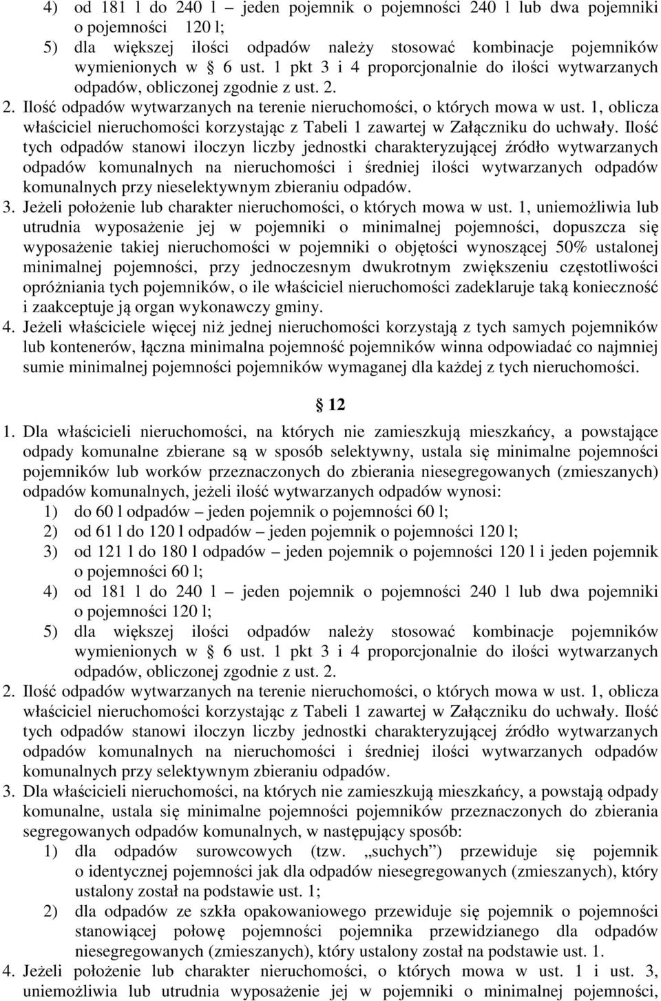 1, oblicza właściciel nieruchomości korzystając z Tabeli 1 zawartej w Załączniku do uchwały.