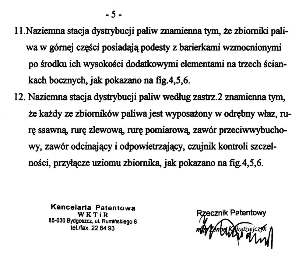 Naziemna stacja dystrybucji paliw według zastrz.