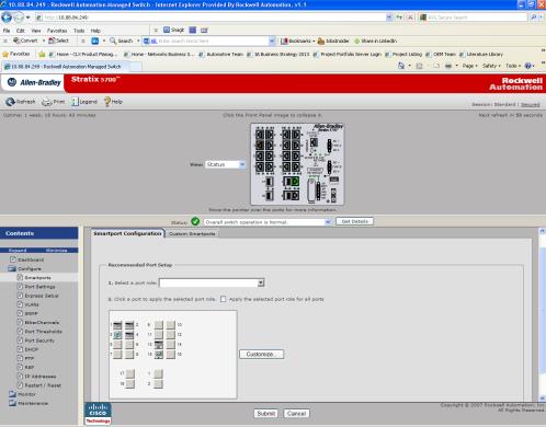 60 Smartports Faster & Easier Configuration Provide a set of recommended configurations that can be set on a specific switch