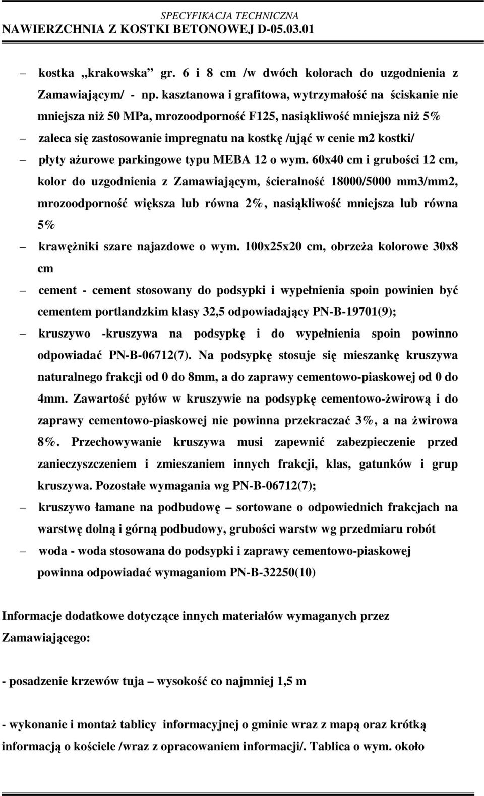 płyty aŝurowe parkingowe typu MEBA 12 o wym.