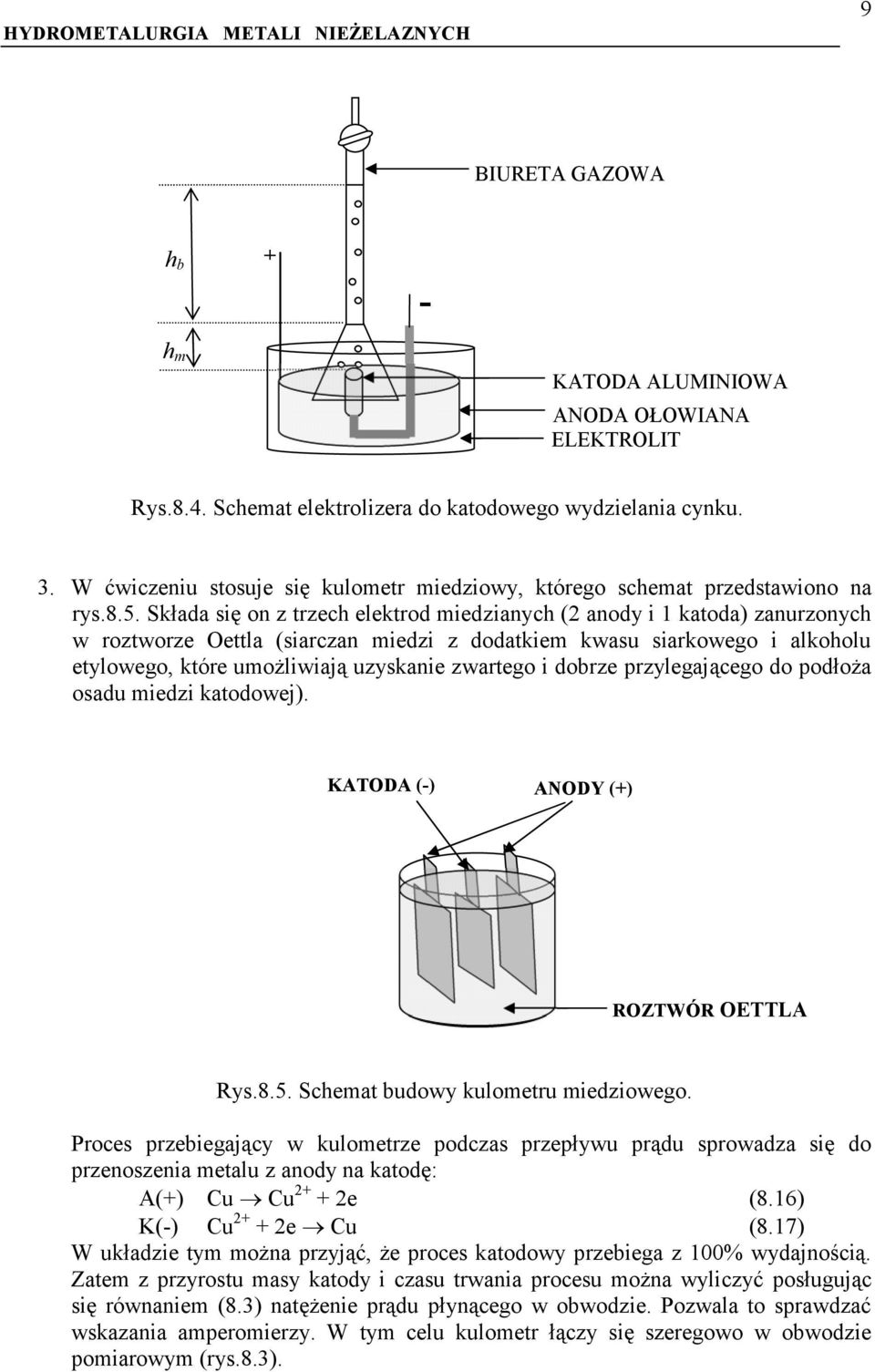 Składa się on z trzech elektrod miedzianych (2 anody i 1 katoda) zanurzonych w roztworze Oettla (siarczan miedzi z dodatkiem kwasu siarkowego i alkoholu etylowego, które umożliwiają uzyskanie