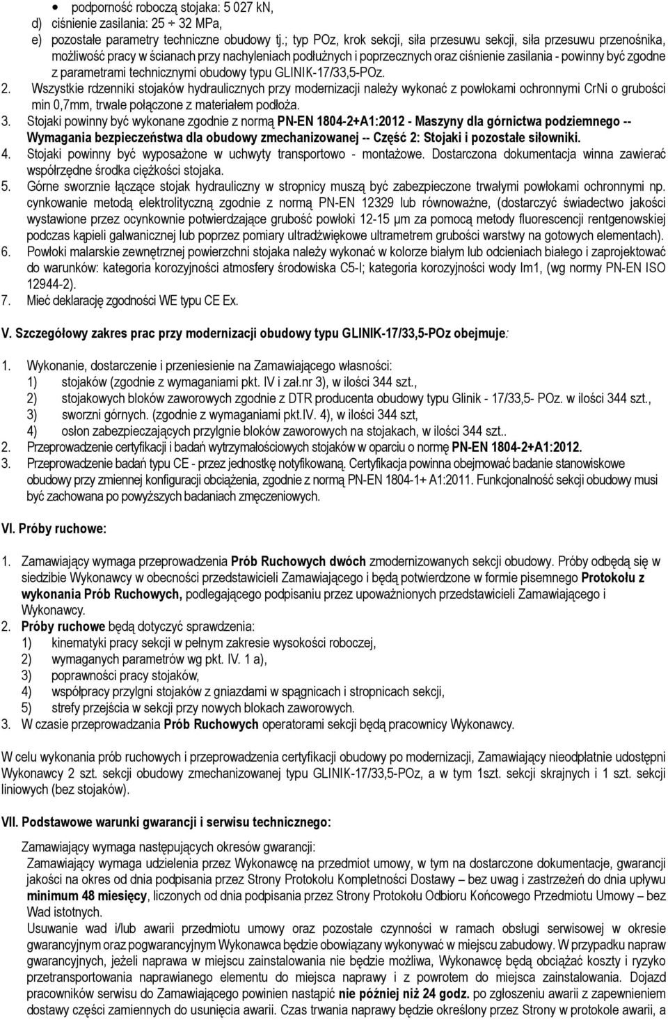 parametrami technicznymi obudowy typu GLINIK-17/33,5-POz. 2.