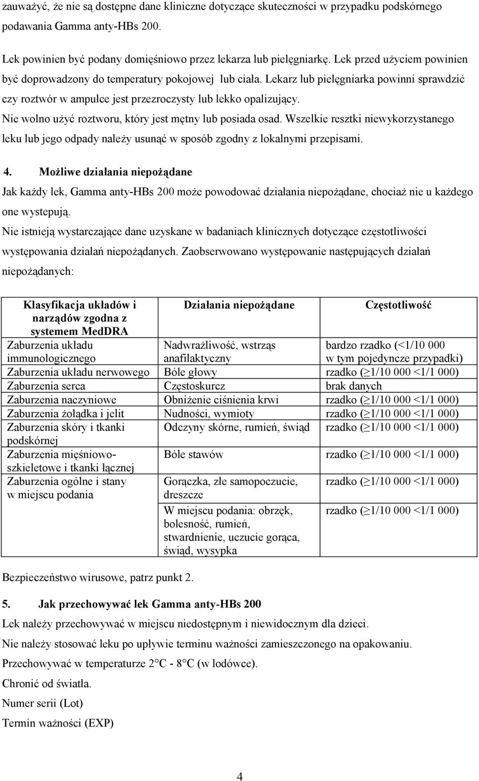 Nie wolno użyć roztworu, który jest mętny lub posiada osad. Wszelkie resztki niewykorzystanego leku lub jego odpady należy usunąć w sposób zgodny z lokalnymi przepisami. 4.