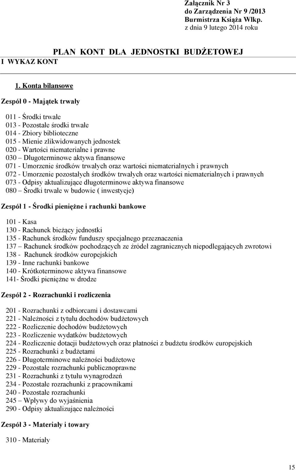 Długoterminowe aktywa finansowe 071 - Umorzenie środków trwałych oraz wartości niematerialnych i prawnych 072 - Umorzenie pozostałych środków trwałych oraz wartości niematerialnych i prawnych 073 -