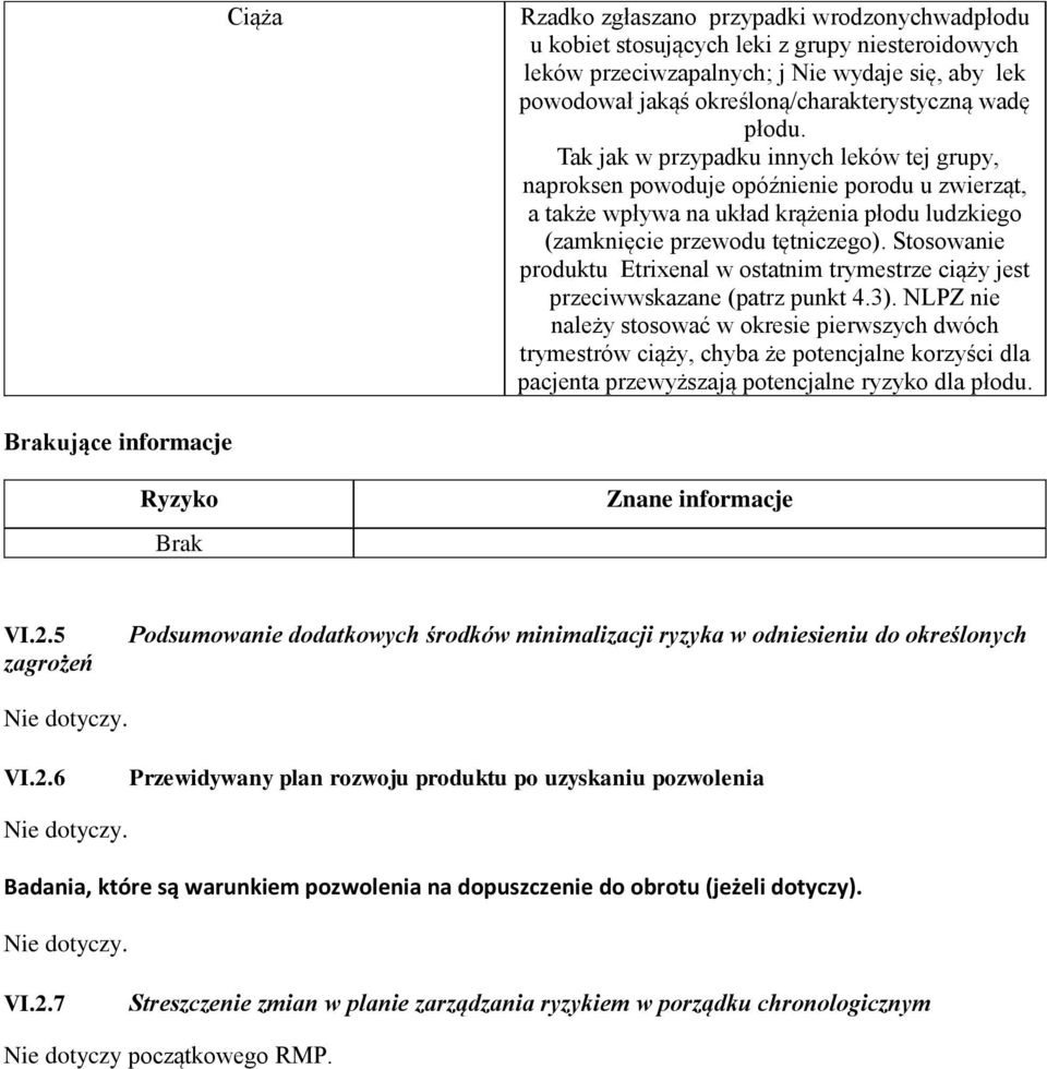 Stosowanie produktu Etrixenal w ostatnim trymestrze ciąży jest przeciwwskazane (patrz punkt 4.3).