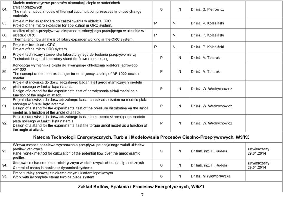 zastosowania w układzie ORC. Project of the micro expander for application in ORC system. Analiza cieplno-przepływowa ekspandera rotacyjnego pracującego w układzie w układzie ORC.