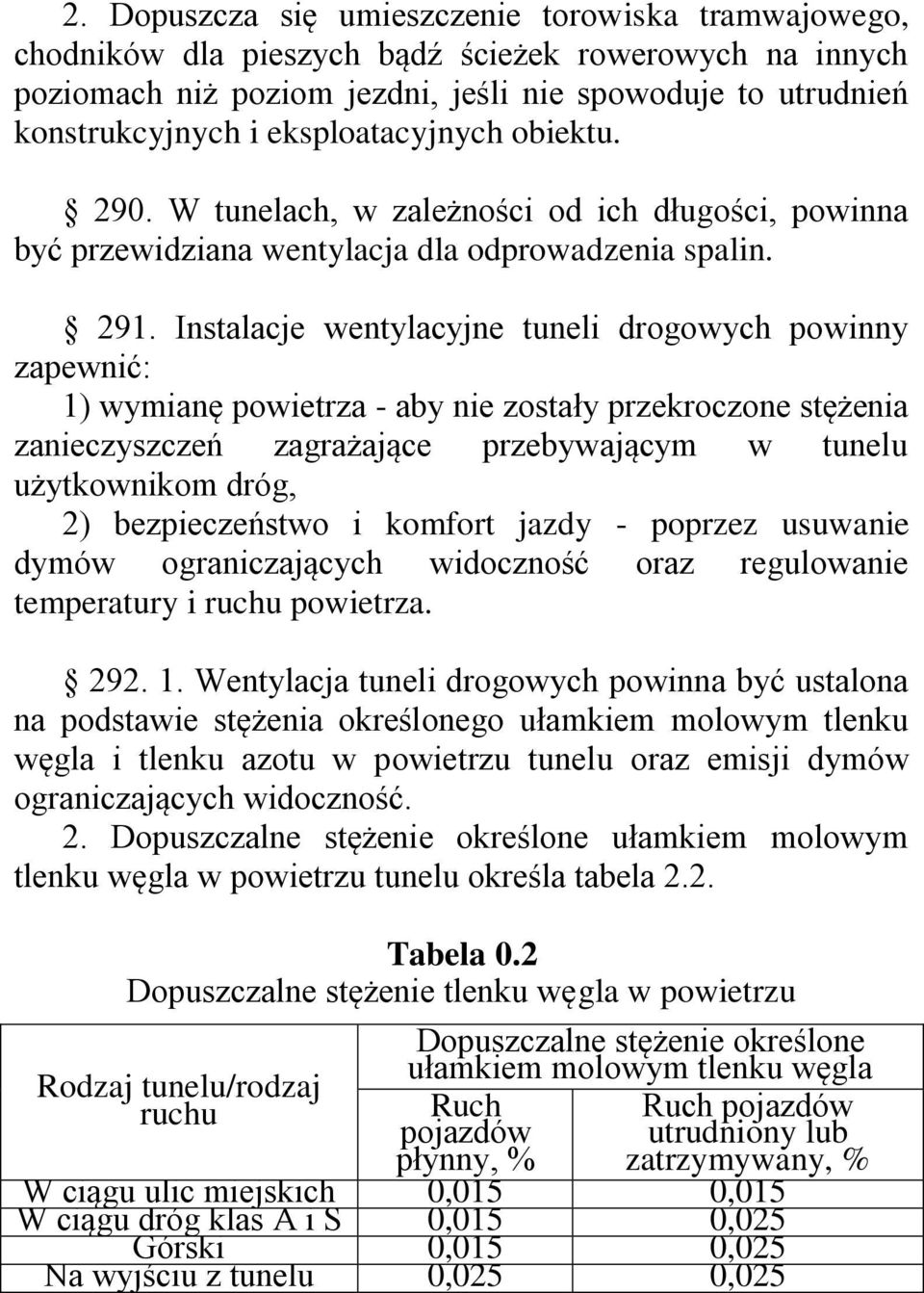 Instalacje wentylacyjne tuneli drogowych powinny zapewnić: 1) wymianę powietrza - aby nie zostały przekroczone stężenia zanieczyszczeń zagrażające przebywającym w tunelu użytkownikom dróg, 2)