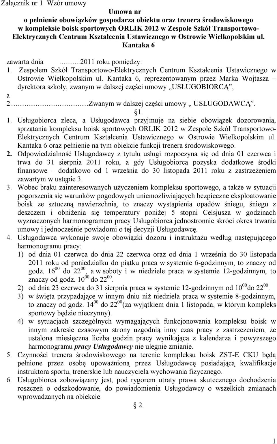 Zespołem Szkół Transportowo-Elektrycznych Centrum Kształcenia Ustawicznego w Ostrowie Wielkopolskim ul.