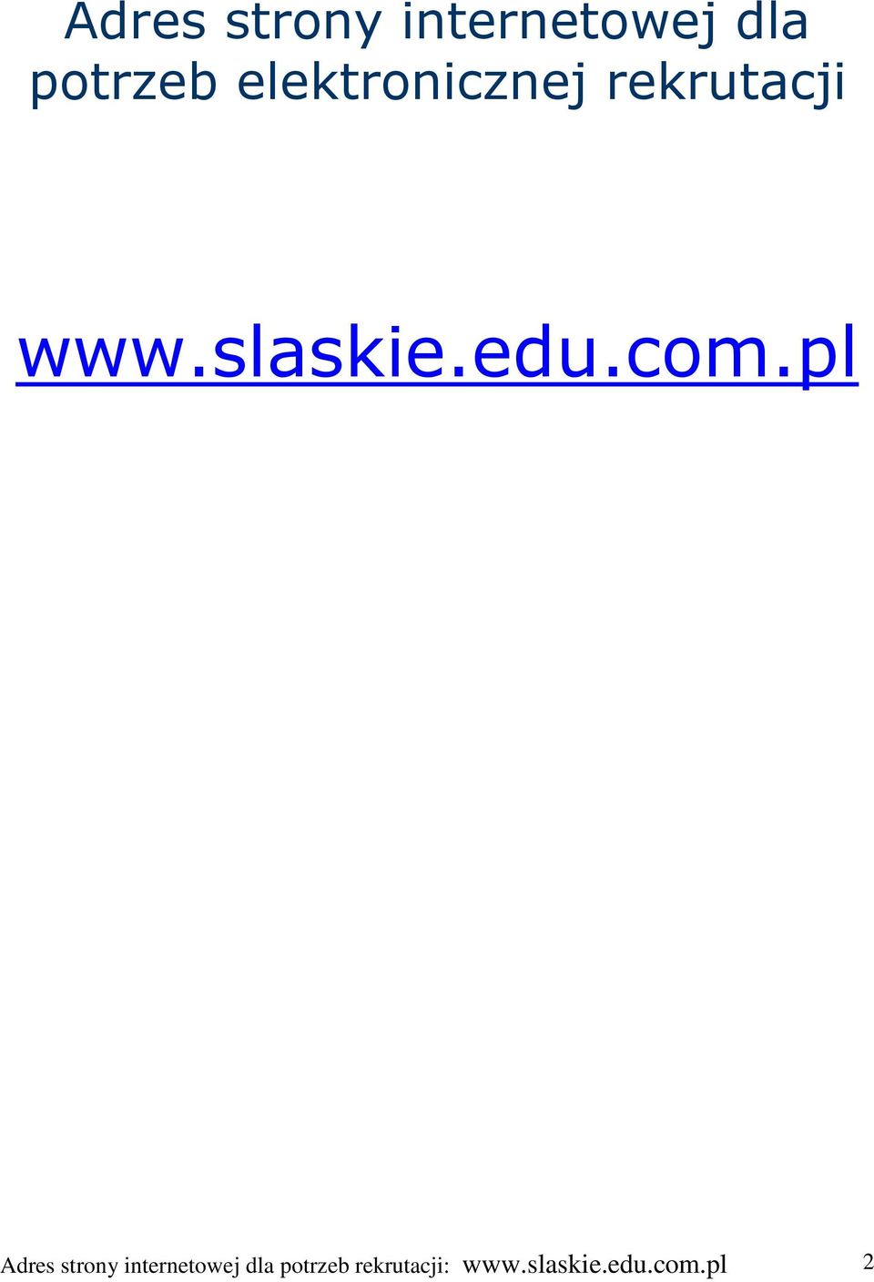 edu.com.pl  rekrutacji: www.slaskie.edu.com.pl 2