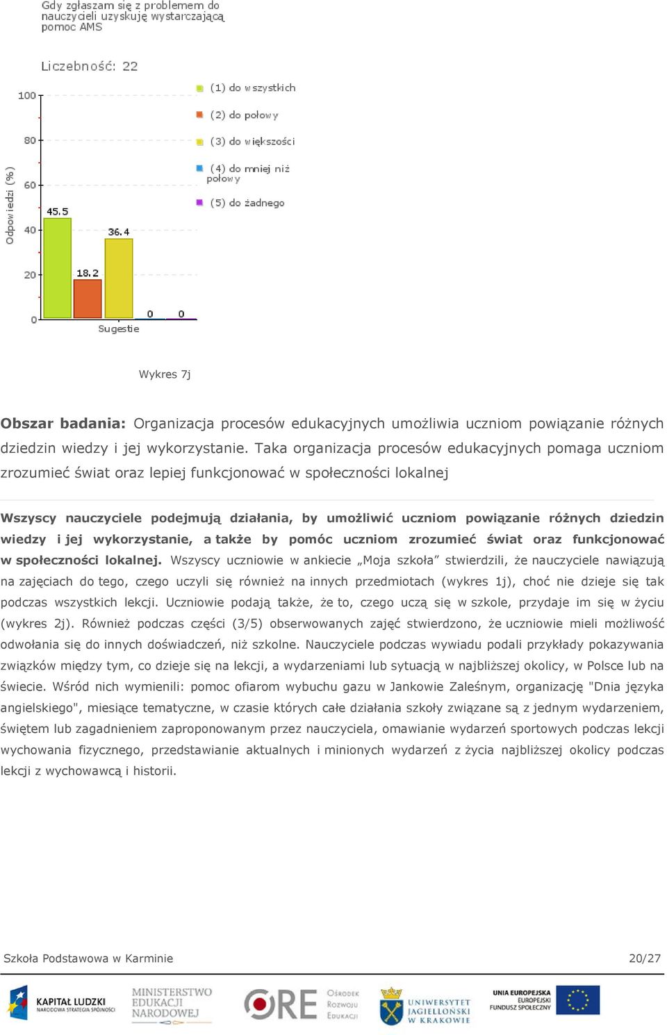 dziedzin wiedzy i jej wykorzystanie, a także by pomóc uczniom zrozumieć świat oraz funkcjonować w społeczności lokalnej.