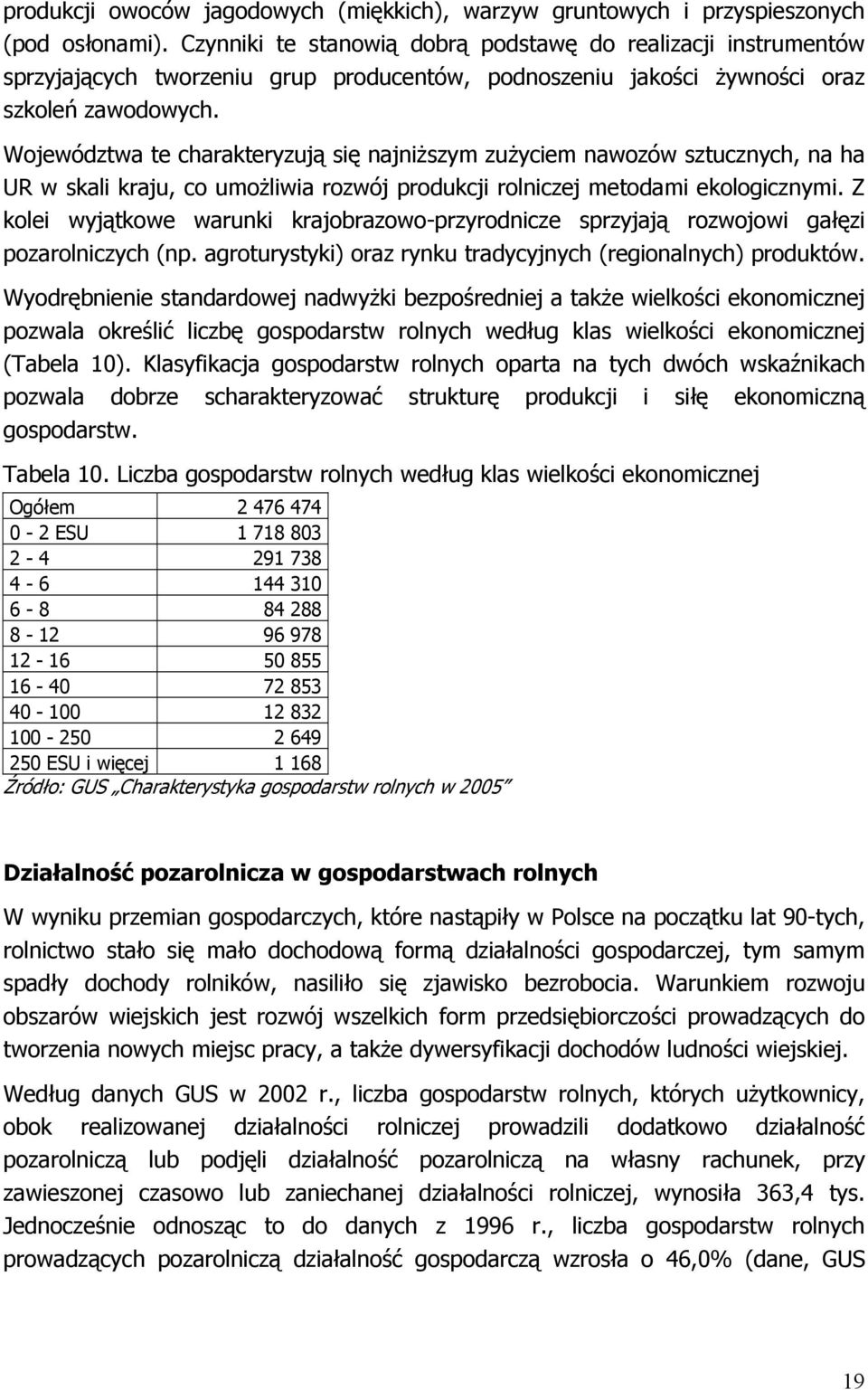 Województwa te charakteryzują się najniższym zużyciem nawozów sztucznych, na ha UR w skali kraju, co umożliwia rozwój produkcji rolniczej metodami ekologicznymi.