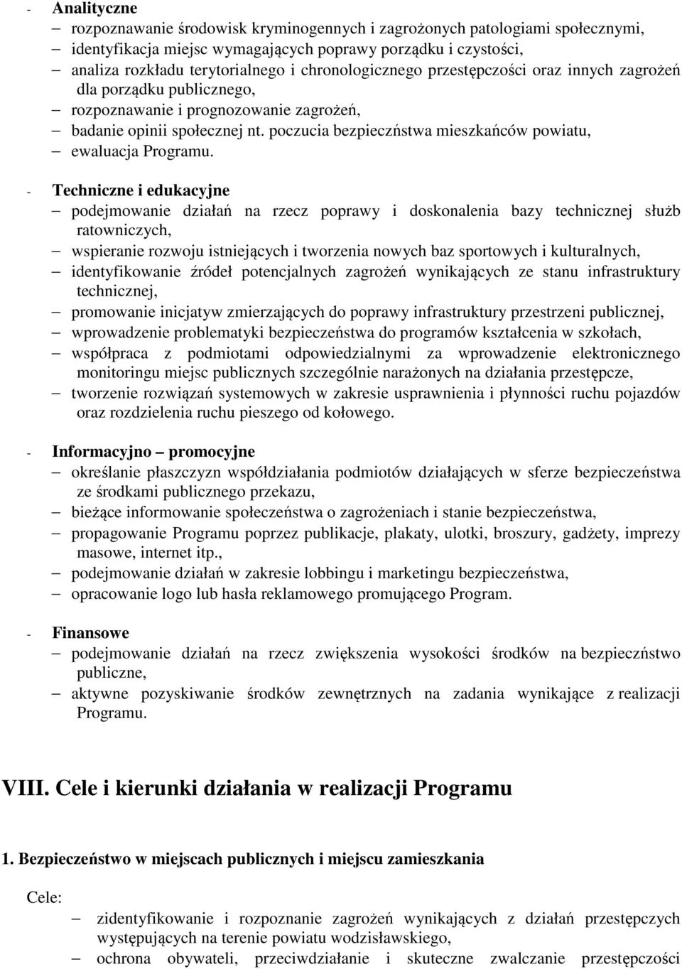 poczucia bezpieczństwa mieszkańców powiatu, ewaluacja Programu.