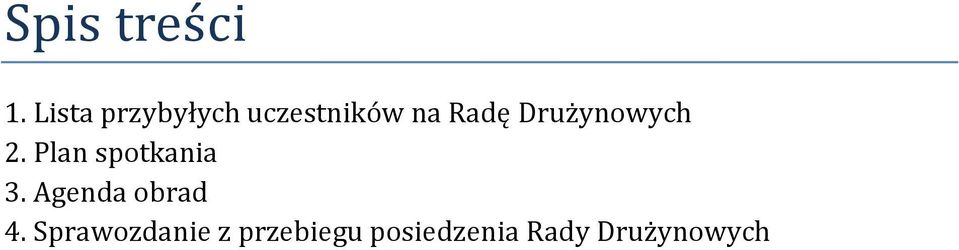 Drużynowych 2. Plan spotkania 3.