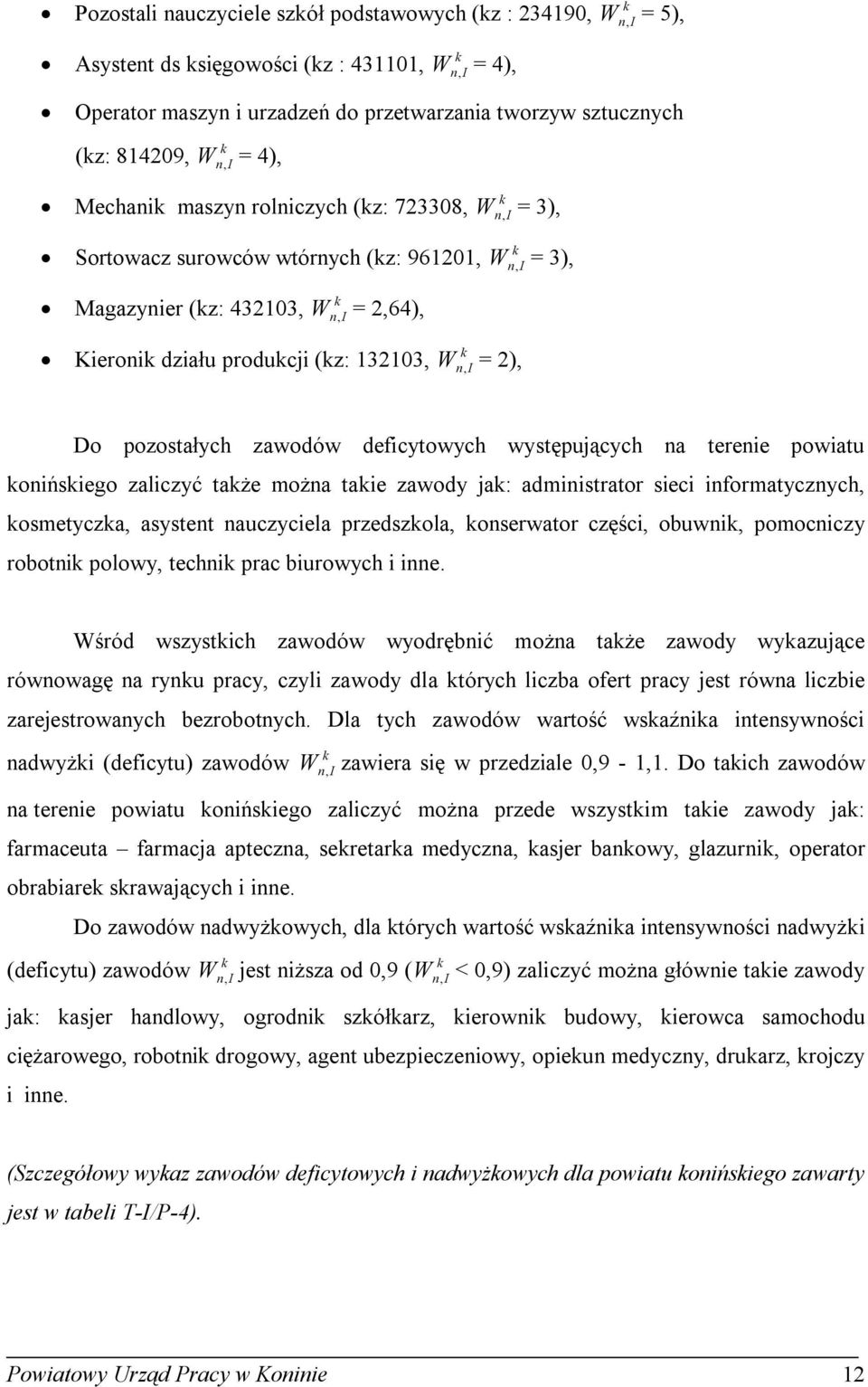 zawodów deficytowych występujących na terenie powiatu onińsiego zaliczyć taże można taie zawody ja: administrator sieci informatycznych, osmetycza, asystent nauczyciela przedszola, onserwator części,