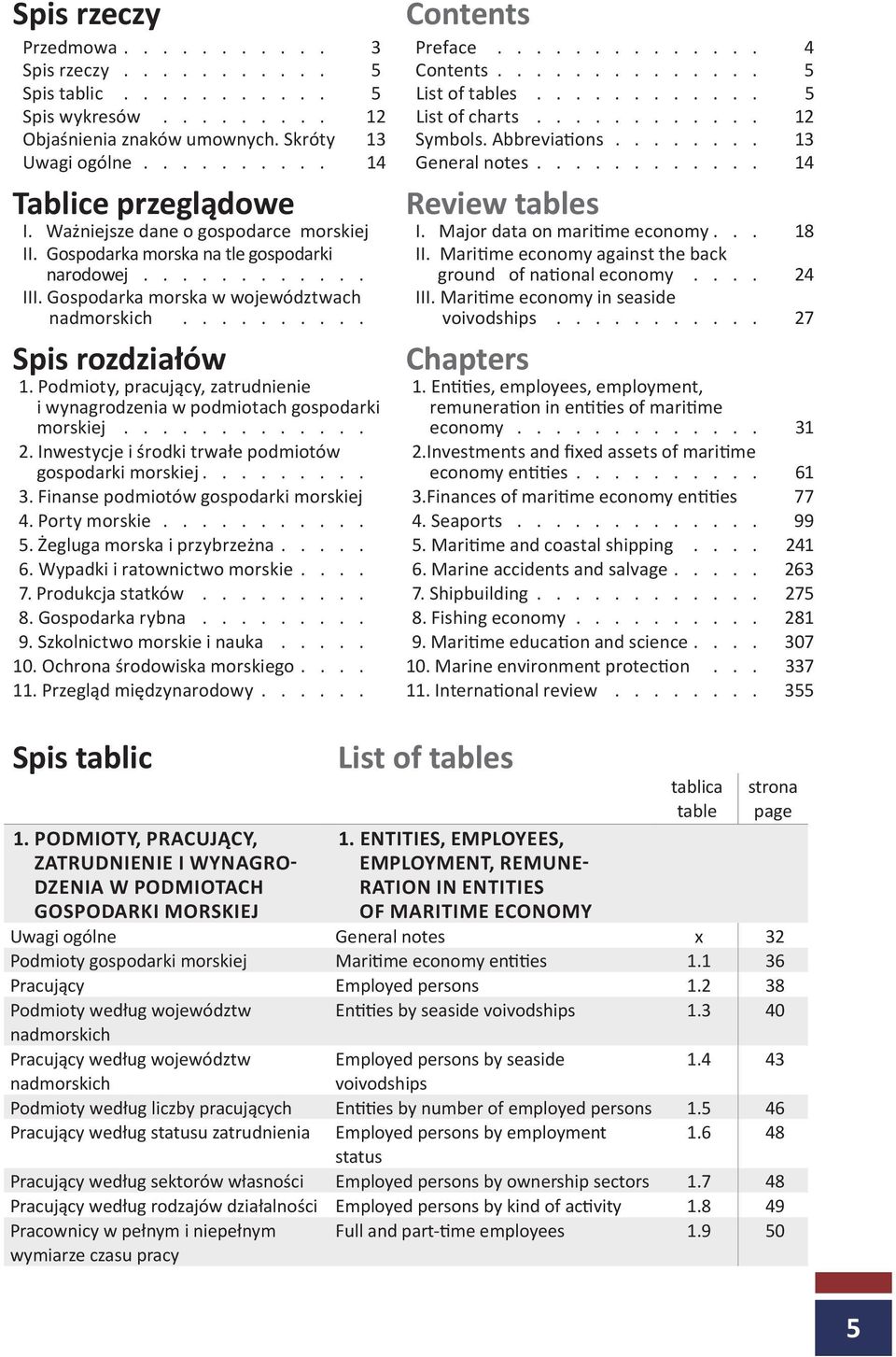 ...... 13 Uwagi ogólne.......... 14 General notes............ 14 Tablice przeglądowe Review tables I. Ważniejsze dane o gospodarce morskiej I. Major data on maritime economy... 18 II.