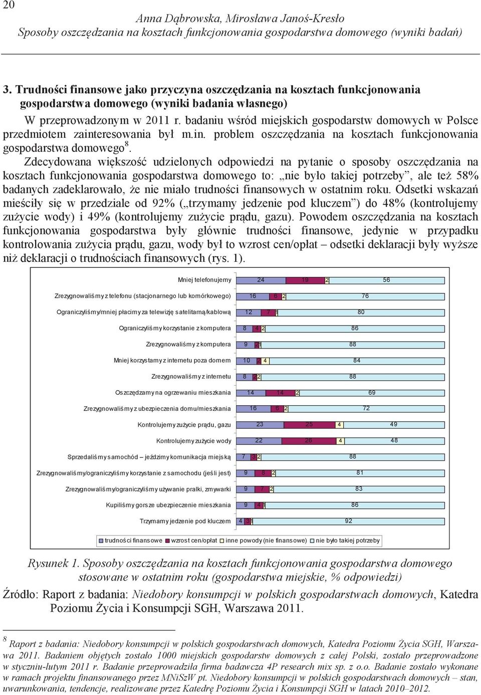 badaniu w ród miejskich gospodarstw domowych w Polsce przedmiotem zainteresowania był m.in. problem oszcz dzania na kosztach funkcjonowania gospodarstwa domowego 8.