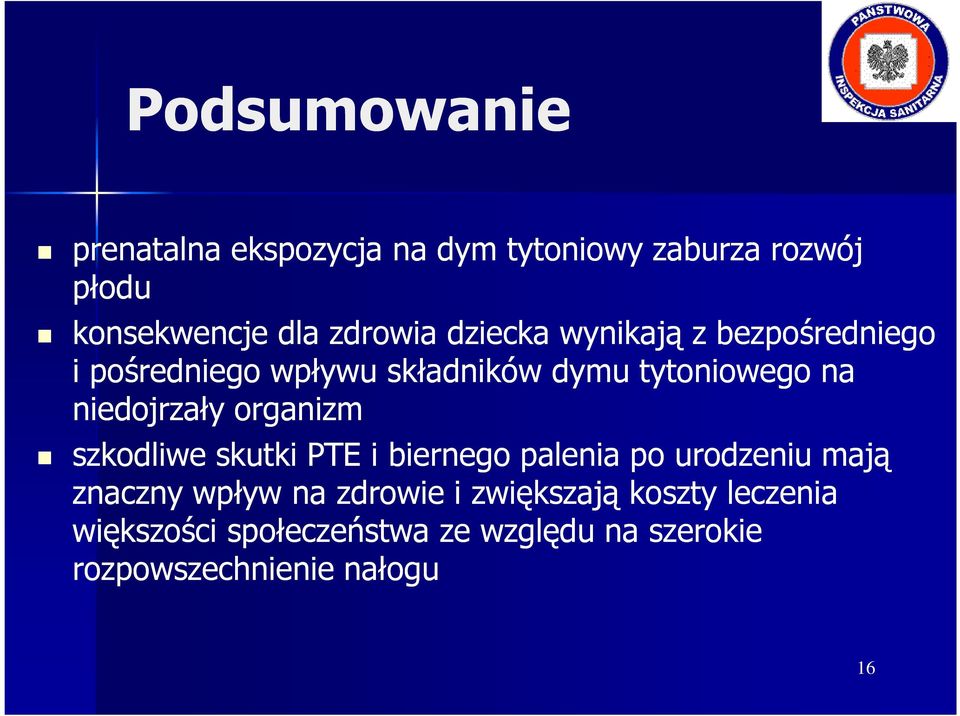 organizm szkodliwe skutki PTE i biernego palenia po urodzeniu mają znaczny wpływ na zdrowie i