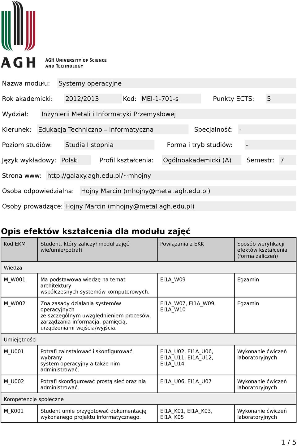 pl/~mhojny Osoba odpowiedzialna: Hojny Marcin (mhojny@metal.agh.edu.