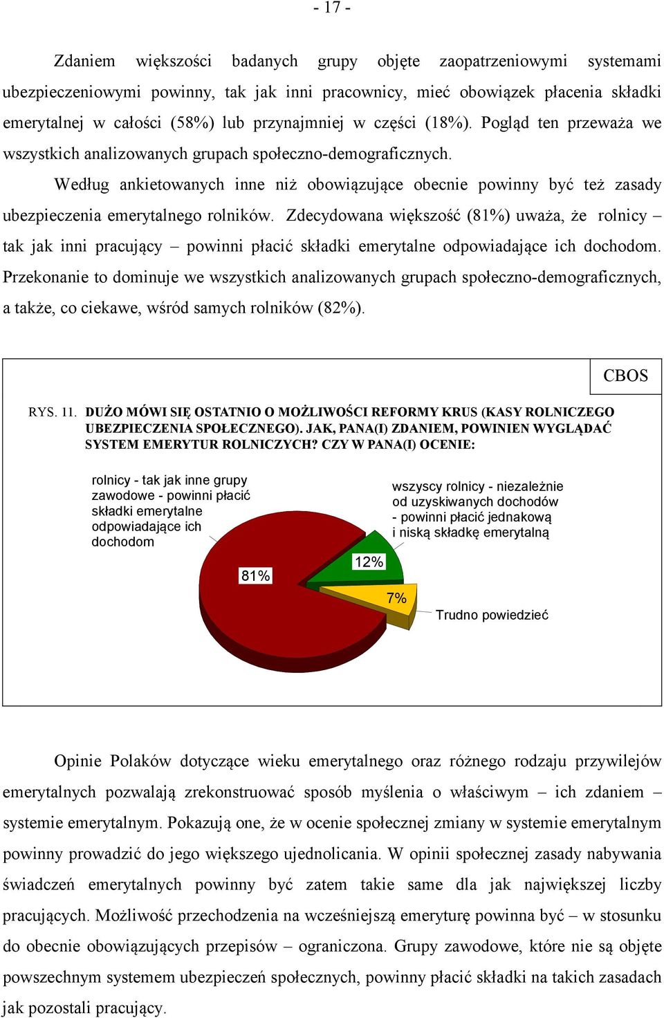 Według ankietowanych inne niż obowiązujące obecnie powinny być też zasady ubezpieczenia emerytalnego rolników.