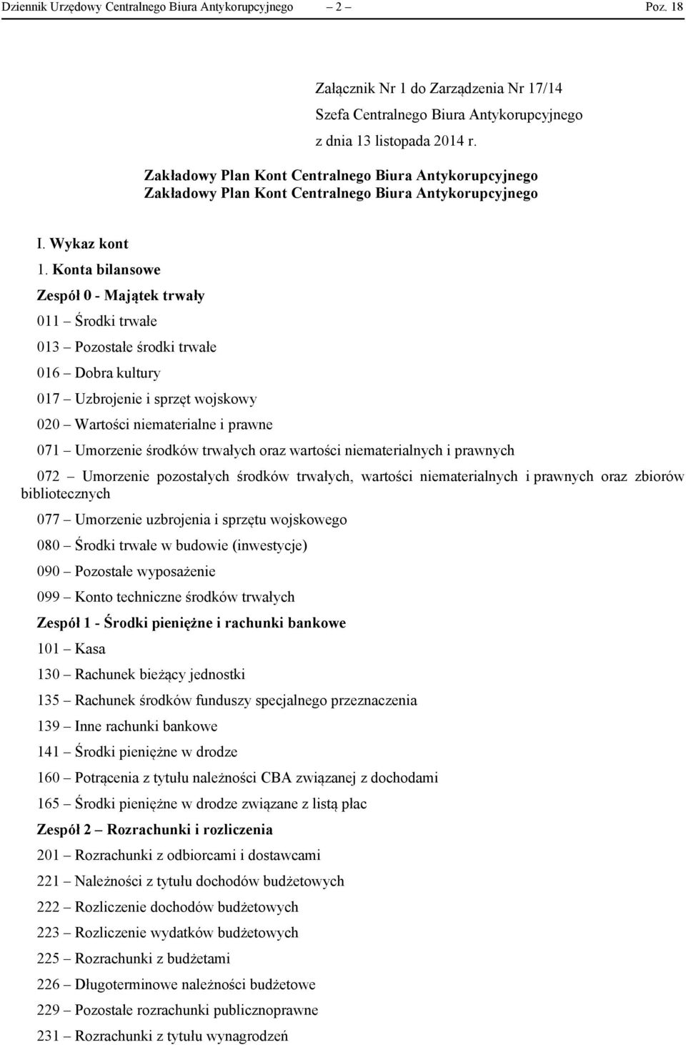 Konta bilansowe Zespół 0 - Majątek trwały 011 Środki trwałe 013 Pozostałe środki trwałe 016 Dobra kultury 017 Uzbrojenie i sprzęt wojskowy 020 Wartości niematerialne i prawne 071 Umorzenie środków