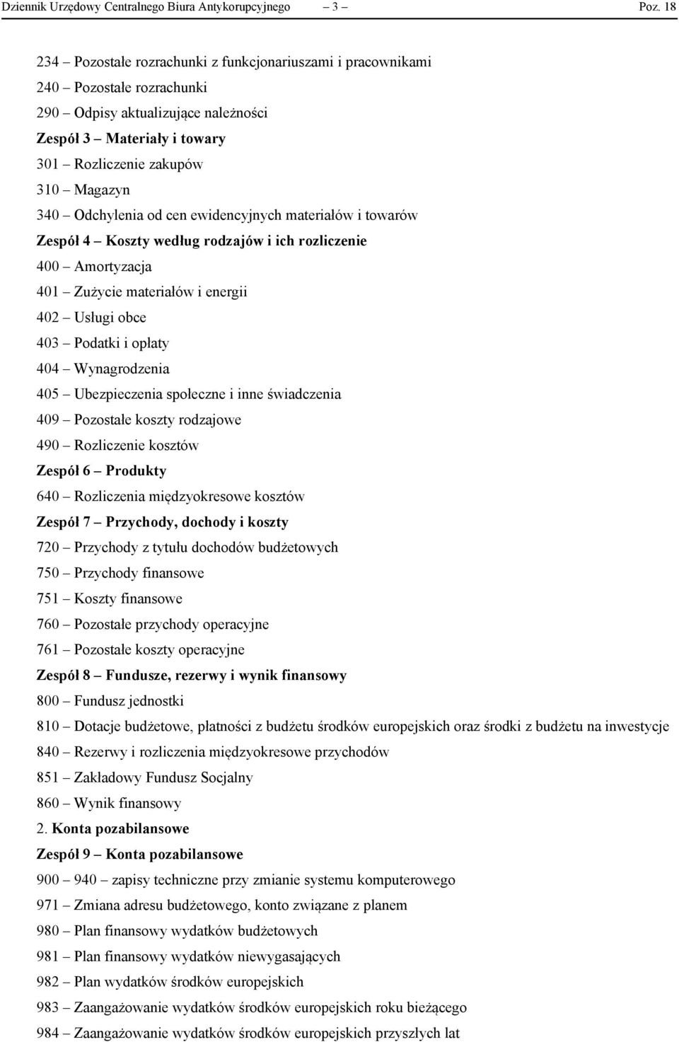 Odchylenia od cen ewidencyjnych materiałów i towarów Zespół 4 Koszty według rodzajów i ich rozliczenie 400 Amortyzacja 401 Zużycie materiałów i energii 402 Usługi obce 403 Podatki i opłaty 404