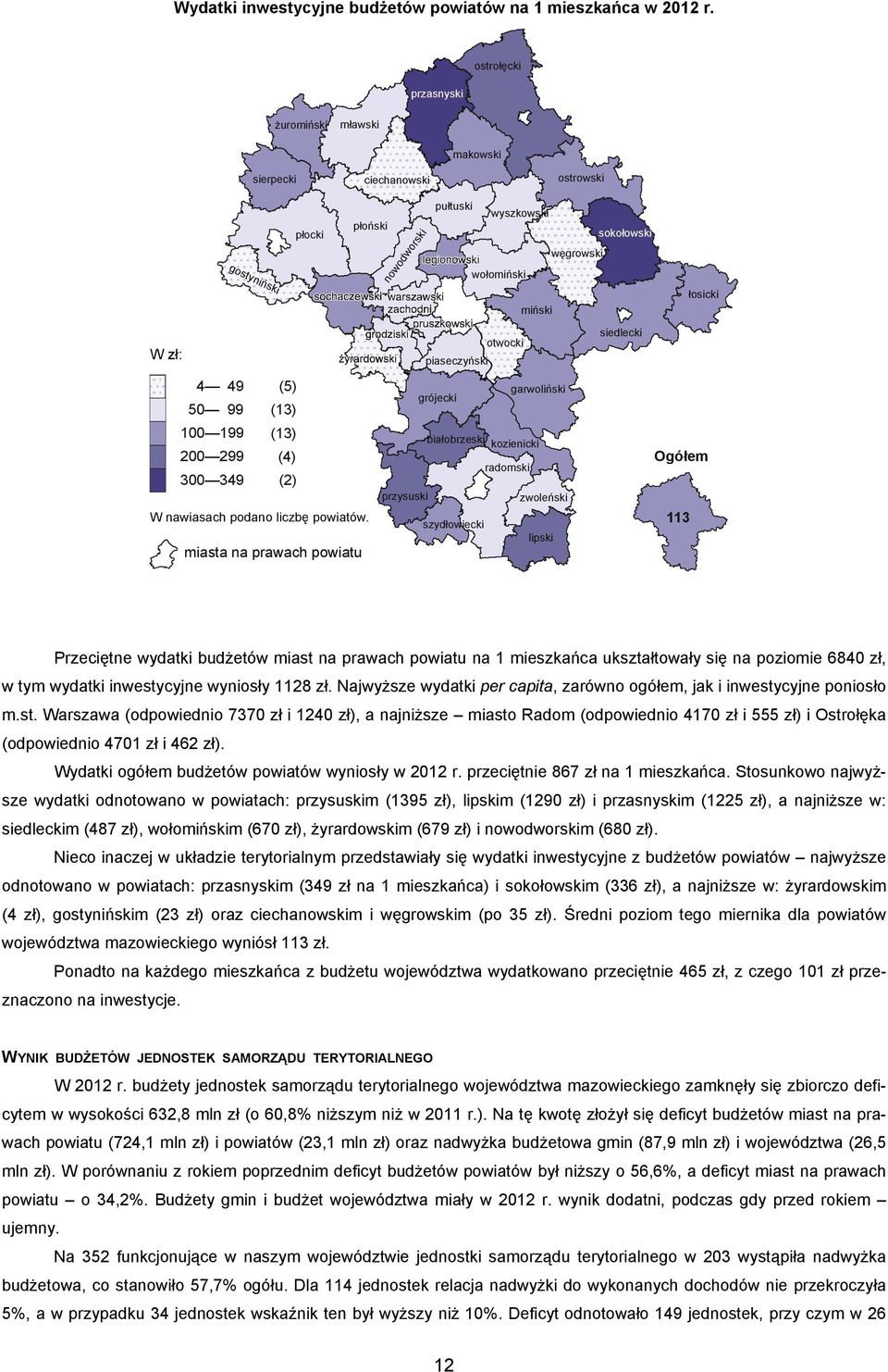 sokołowski węgrowski wołomiński łosicki miński siedlecki otwocki piaseczyński garwoliński grójecki białobrzeski kozienicki radomski przysuski zwoleński nowodworski W nawiasach podano liczbę powiatów.