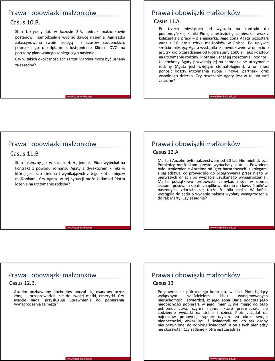 Czy w takich okolicznościach zarzut Marcina może być uznany za zasadny? Casus 11.A.