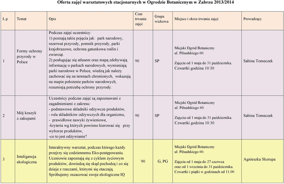 rezerwat przyrody, pomnik przyrody, parki krajobrazowe, ochrona gatunkowa roślin i zwierząt.