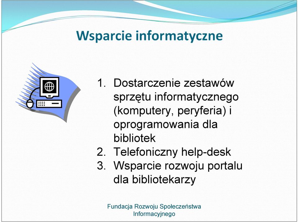 bibliotek 2. Telefoniczny help-desk 3.