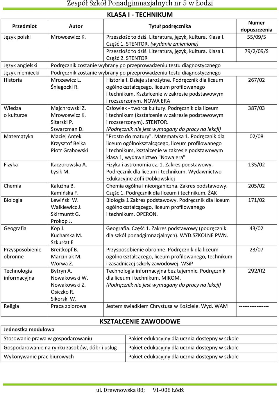 Dzieje starożytne. Podręcznik dla liceum i technikum. Kształcenie w zakresie podstawowym Wiedza o kulturze Majchrowski Z. Mrowcewicz K. Sitarski P. Szwarcman D. Fizyka Kaczorowska A. Łysik M.