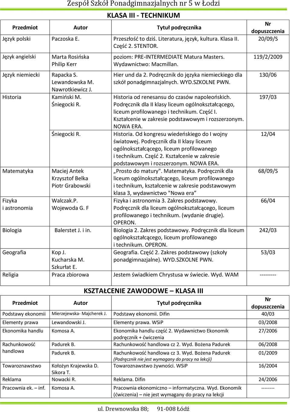 Podręcznik do języka niemieckiego dla szkół ponadgimnazjalnych. WYD.SZKOLNE PWN. Historia od renesansu do czasów napoleooskich.