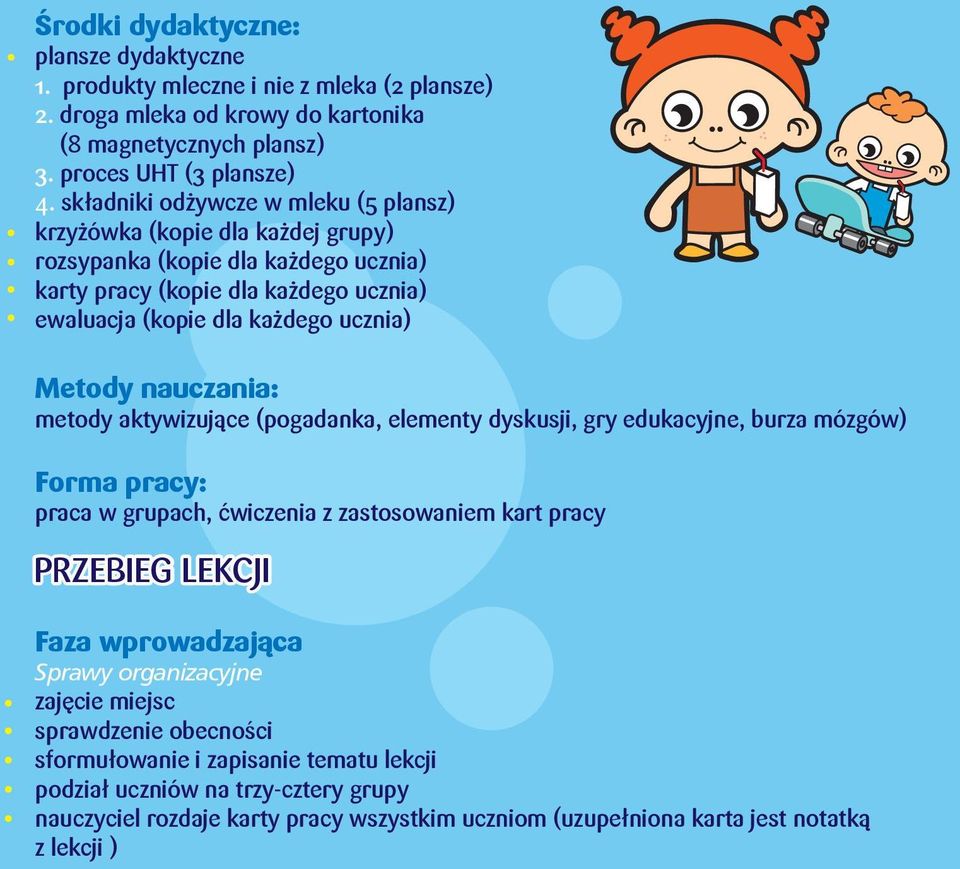 nauczania: metody aktywizujące (pogadanka, elementy dyskusji, gry edukacyjne, burza mózgów) Forma pracy: praca w grupach, ćwiczenia z zastosowaniem kart pracy PRZEBIEG LEKCJI Faza wprowadzająca