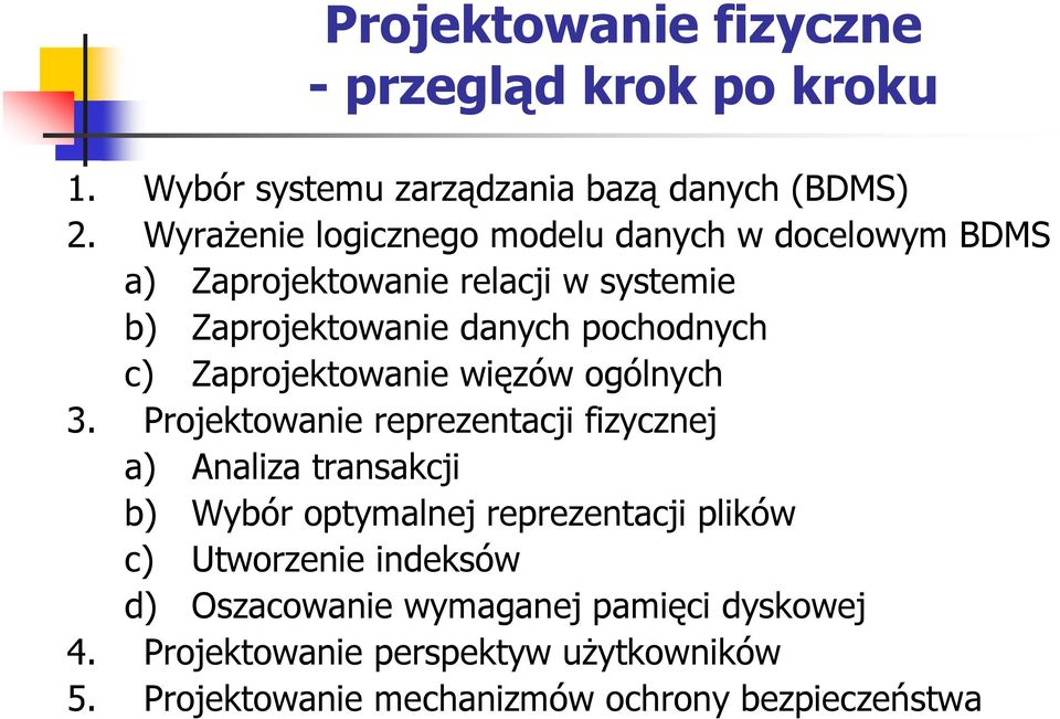 Zaprojektowanie więzów ogólnych 3.