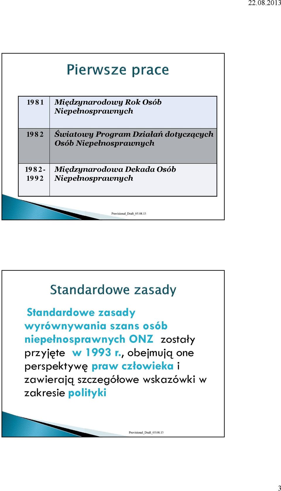 Standardowe zasady wyrównywania szans osób niepełnosprawnych ONZ zostały przyjęte w 1993