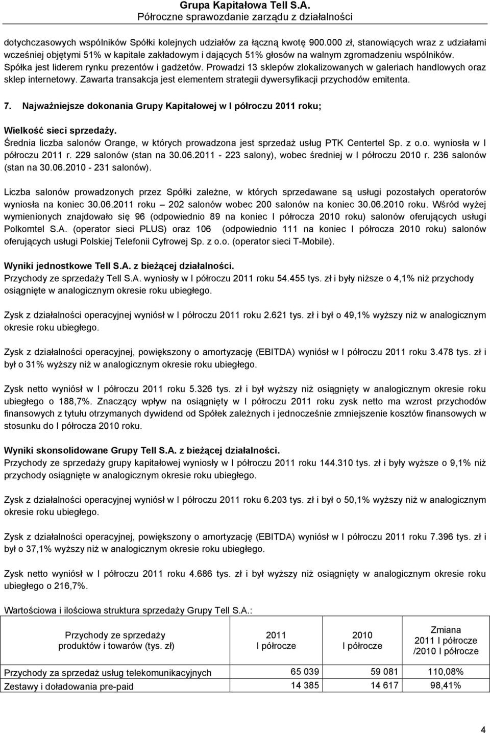 Prowadzi 13 sklepów zlokalizowanych w galeriach handlowych oraz sklep internetowy. Zawarta transakcja jest elementem strategii dywersyfikacji przychodów emitenta. 7.