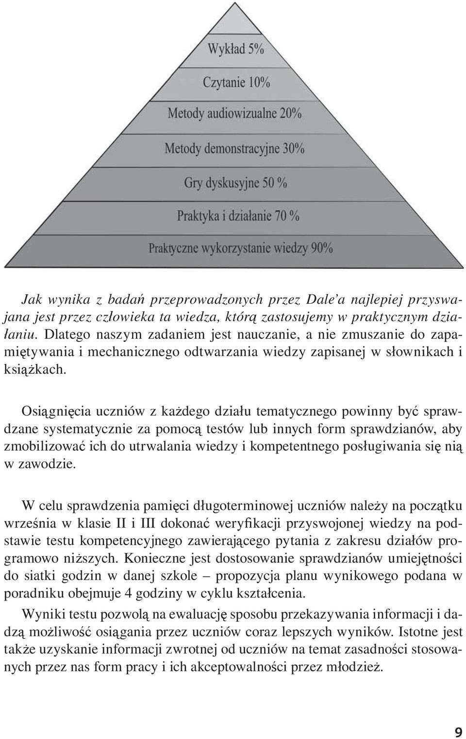 Osi gni cia uczniów z ka dego dzia u tematycznego powinny by sprawdzane systematycznie za pomoc testów lub innych form sprawdzianów, aby zmobilizowa ich do utrwalania wiedzy i kompetentnego pos