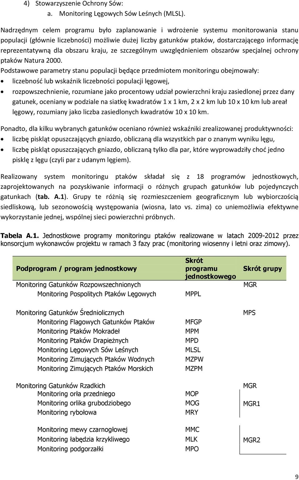 dla obszaru kraju, ze szczególnym uwzględnieniem obszarów specjalnej ochrony ptaków Natura 2.