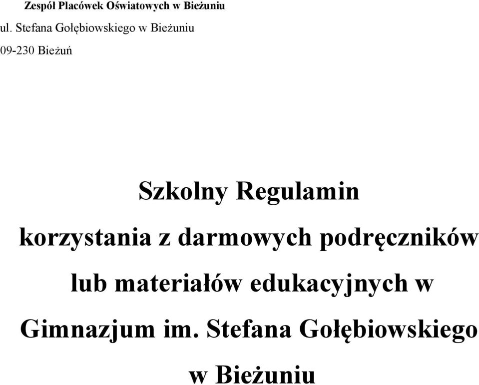 Regulamin korzystania z darmowych podręczników lub