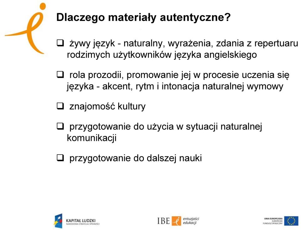 angielskiego rola prozodii, promowanie jej w procesie uczenia się języka - akcent,