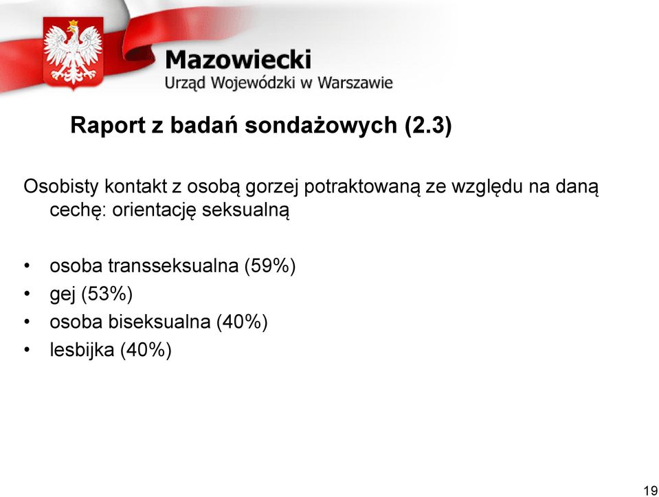 względu na daną cechę: orientację seksualną osoba