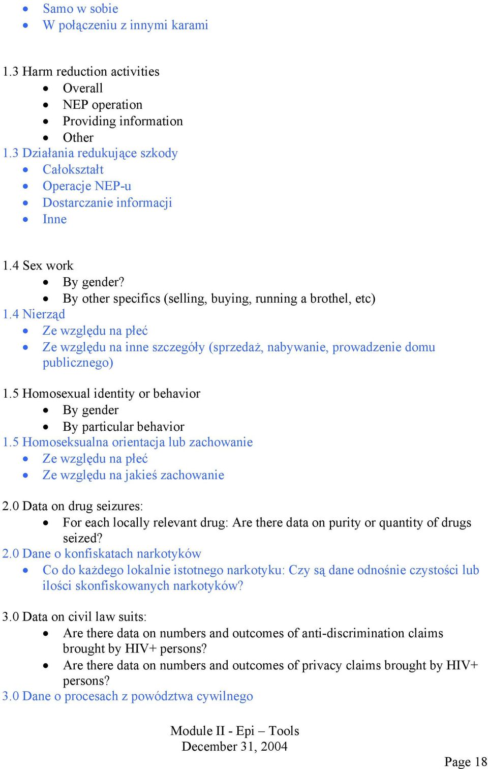 4 Nierząd Ze względu na płeć Ze względu na inne szczegóły (sprzedaż, nabywanie, prowadzenie domu publicznego) 1.5 Homosexual identity or behavior By gender By particular behavior 1.