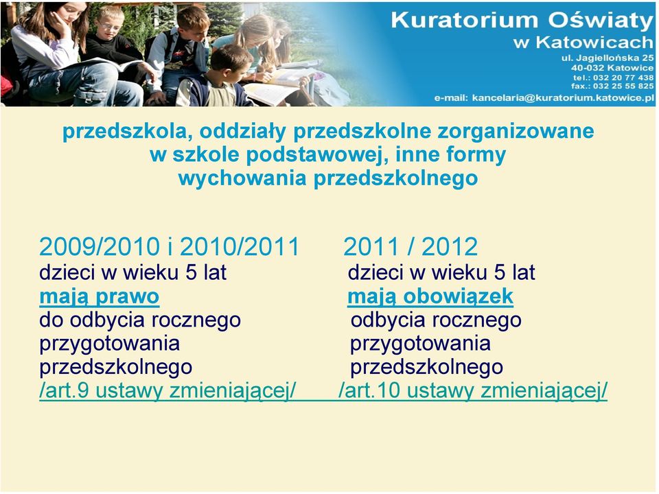 wieku 5 lat mają prawo mają obowiązek do odbycia rocznego odbycia rocznego przygotowania