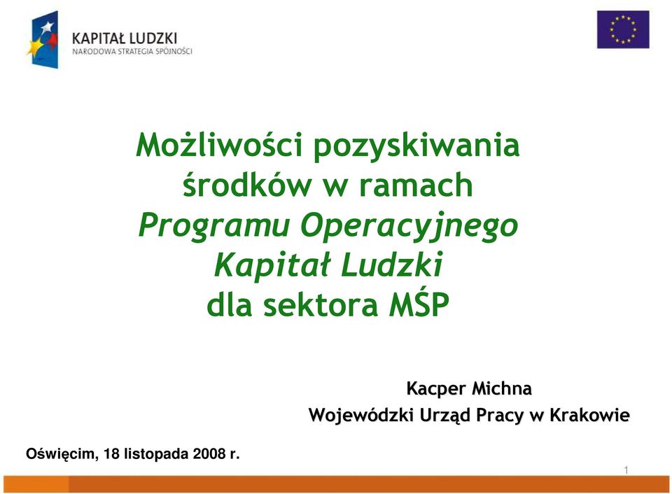 sektora MŚP Kacper Michna Wojewódzki Urząd