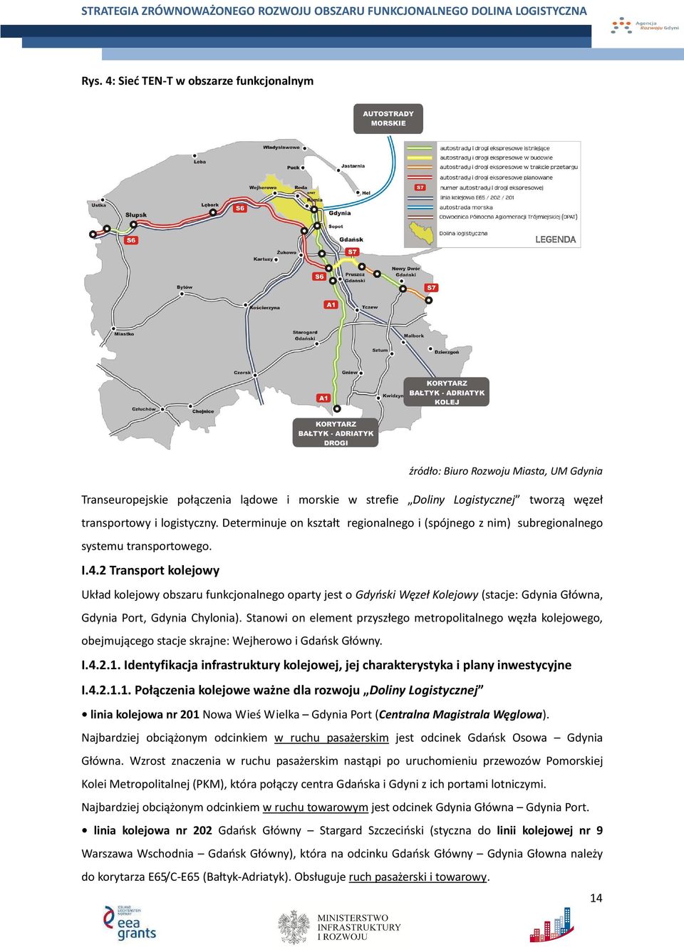 2 Transport kolejowy Układ kolejowy obszaru funkcjonalnego oparty jest o Gdyński Węzeł Kolejowy (stacje: Gdynia Główna, Gdynia Port, Gdynia Chylonia).