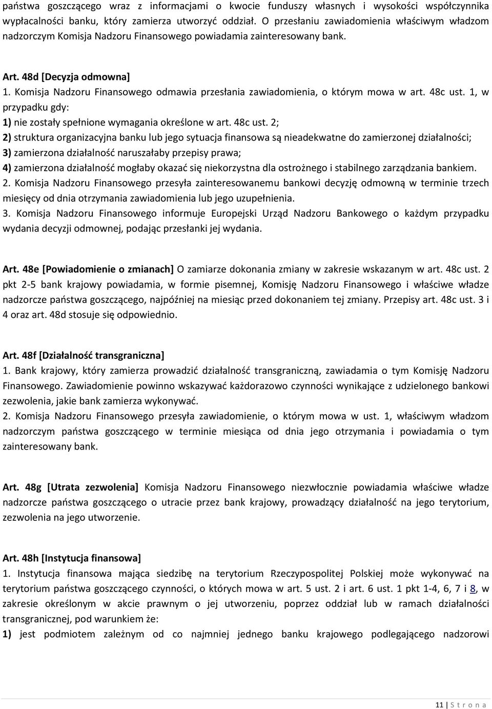 Komisja Nadzoru Finansowego odmawia przesłania zawiadomienia, o którym mowa w art. 48c ust.