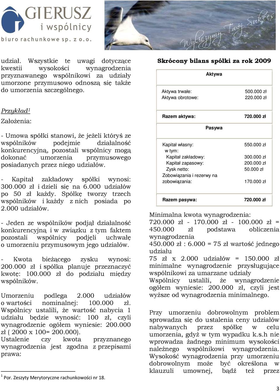 udziałów. - Kapitał zakładowy spółki wynosi: 300.000 zł i dzieli się na 6.000 udziałów 