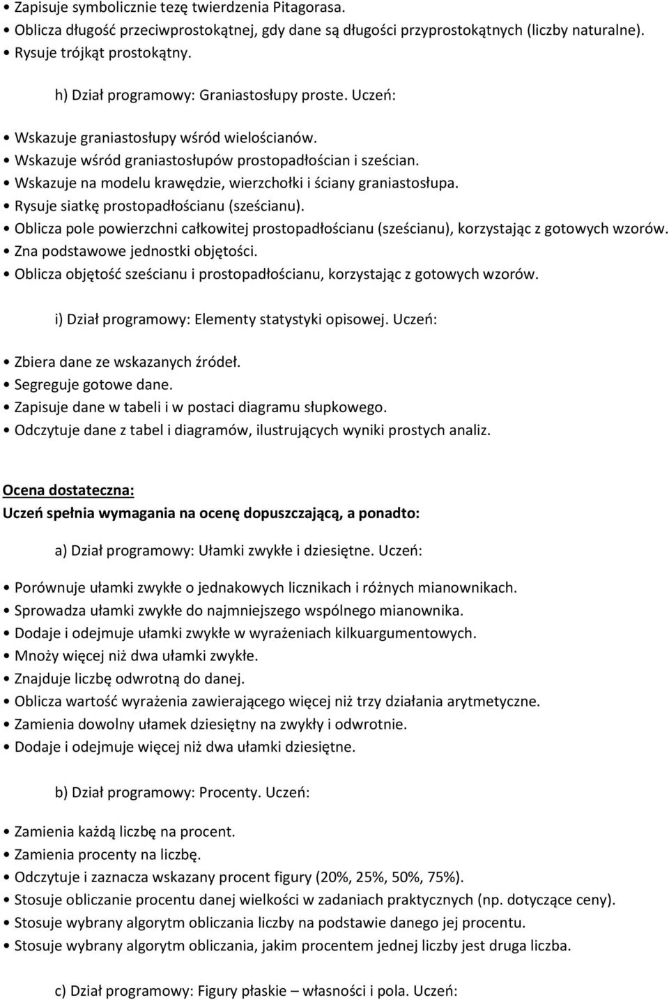 Wskazuje na modelu krawędzie, wierzchołki i ściany graniastosłupa. Rysuje siatkę prostopadłościanu (sześcianu).