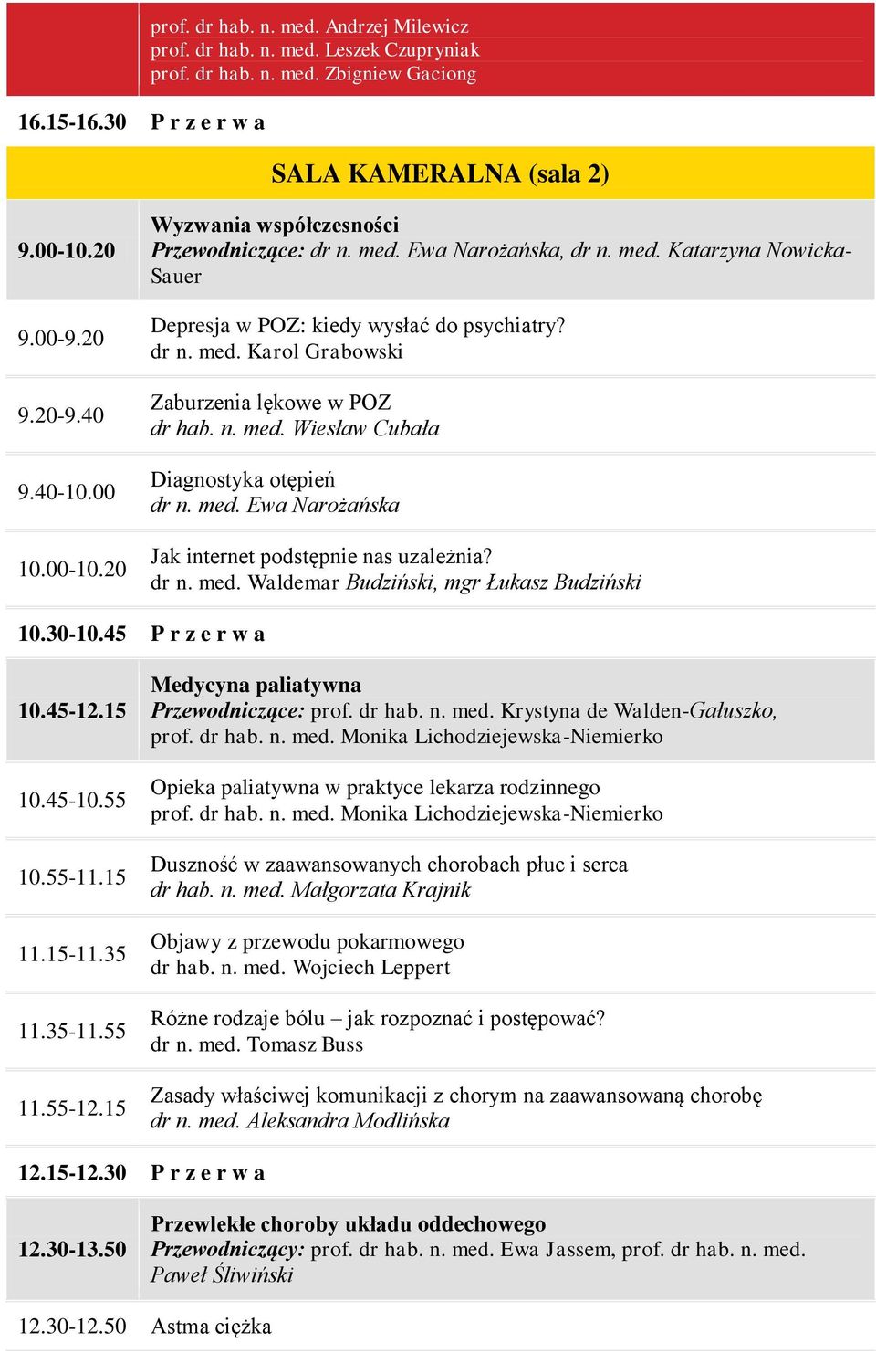 n. med. Wiesław Cubała Diagnostyka otępień dr n. med. Ewa Narożańska Jak internet podstępnie nas uzależnia? dr n. med. Waldemar Budziński, mgr Łukasz Budziński 10.30-10.45 P r z e r w a 10.45-10.