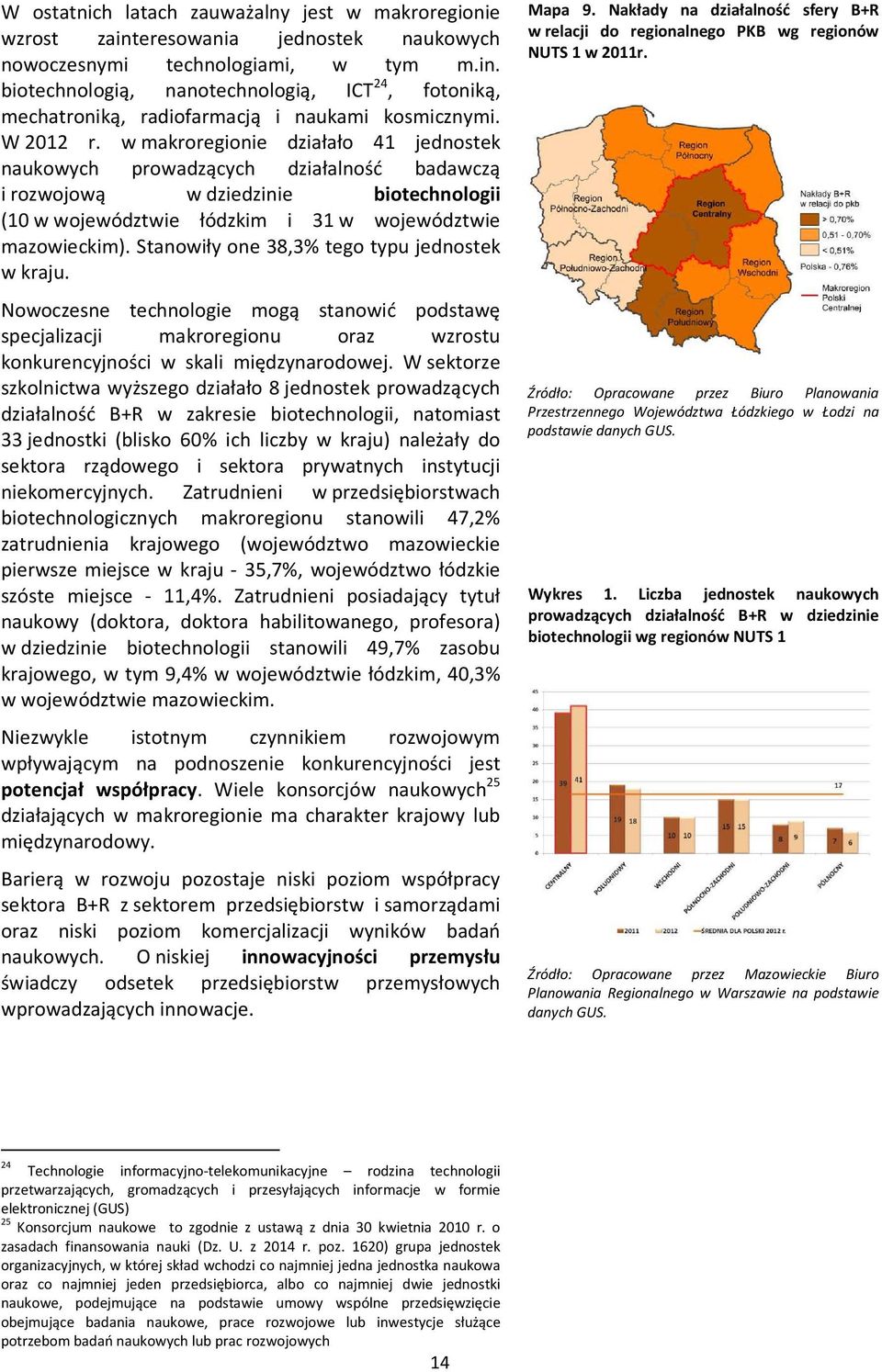 Stanowiły one 38,3% tego typu jednostek w kraju. Nowoczesne technologie mogą stanowić podstawę specjalizacji makroregionu oraz wzrostu konkurencyjności w skali międzynarodowej.